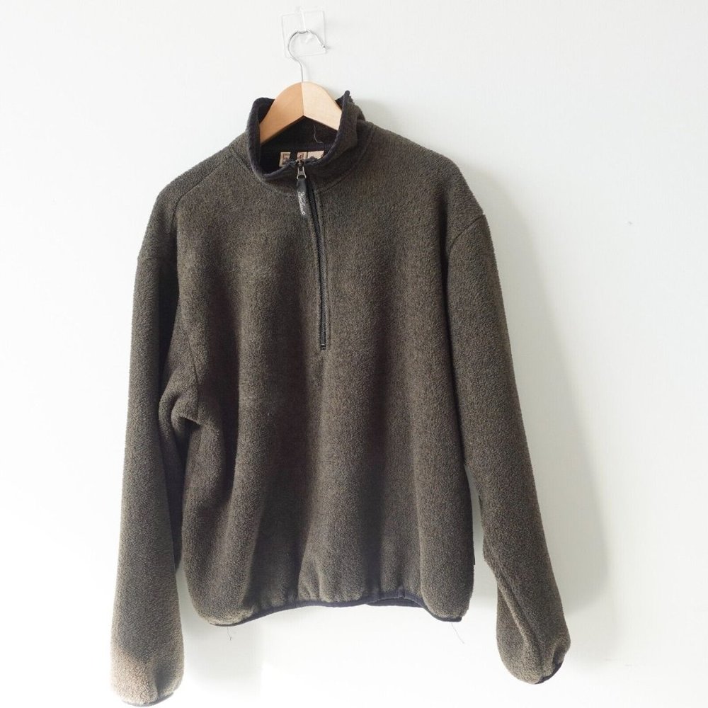 Woolrich Sweater Mens Size Large Black Fleece Casual Outdoorwear Polartec USA